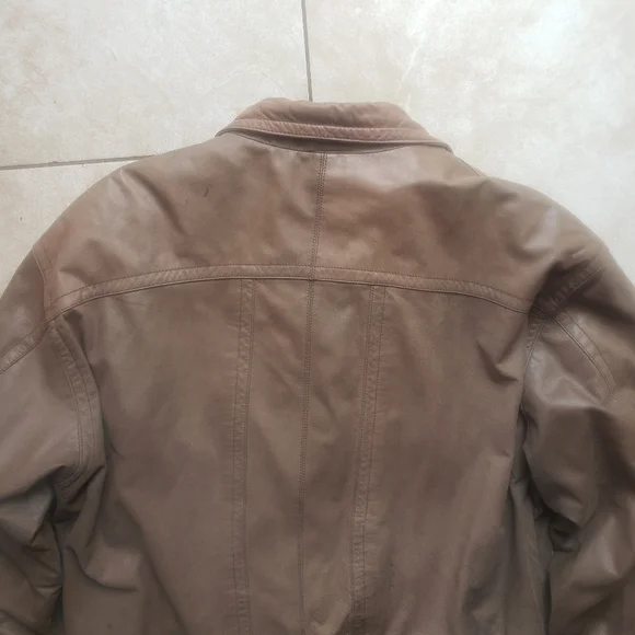 Reed Sportswear Vintage brown Leather Bomber Jacket Brown removable liner 48L